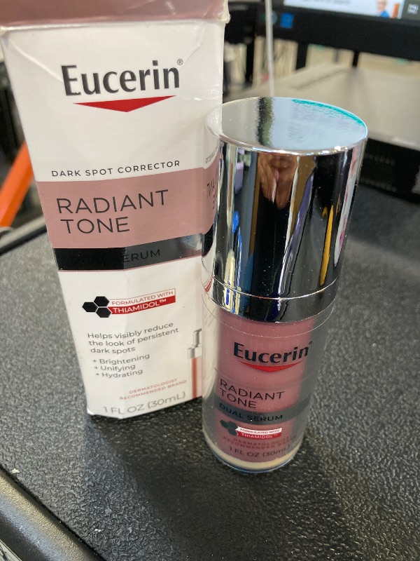 Photo 1 of Eucerin Radiant Tone Dual Serum Dark Spot Corrector, Dark Spot Serum with Thiamidol and Hyaluronic Acid, Helps Visibly Reduce the Look of Persistent Dark Spots, 1 Fl Oz Bottle