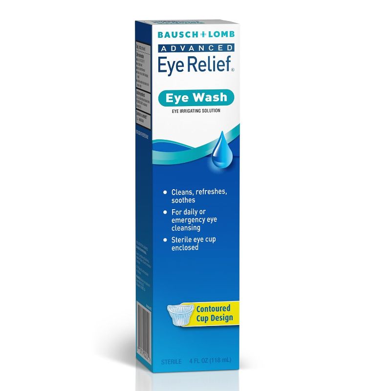 Photo 1 of Bausch + Lomb Advanced Eye Relief, Eye Wash Solution, Cleanses, Refreshes, and Soothes for Daily or Emergency Use, 4 Fl Oz