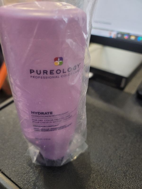 Photo 1 of Pureology Hydrate Conditioner - For Dry or Color-Treated Hair, Restores Moisture & Softness, Seals In Hydration, Color-Safe, Vegan, 9 Fl Oz