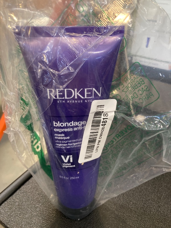 Photo 1 of Redken Blondage Express Anti-Brass Mask For Blonde & Highlighted Hair - Ultra-Pigmented Purple Mask For Blonde Hair