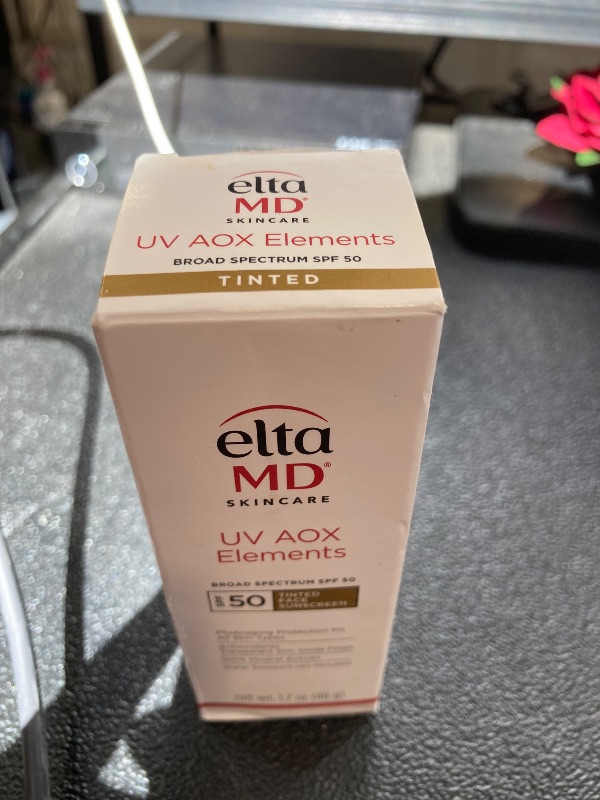 Photo 1 of EltaMD UV AOX Elements Tinted Mineral Face Sunscreen Lotion, Tinted Moisturizer for Face SPF 50 with Antioxidants, For Dry Sensitive Skin 1.7 oz Pump
