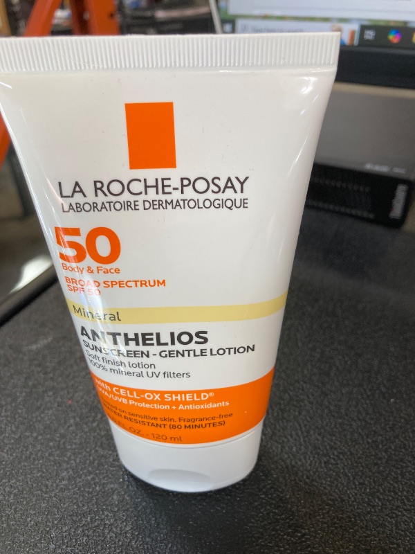 Photo 1 of La Roche-Posay Anthelios Mineral Sunscreen SPF 50 Gentle Lotion, Broad Spectrum SPF + Antioxidants, Face & Body Sunscreen, Titanium Dioxide & Zinc Oxide, Oxybenzone Free, Oil Free