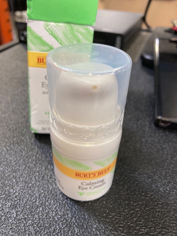 Photo 1 of Burt's Bees Calming Eye Cream With Aloe and Rice Milk, Moisturizes Without Causing Redness or Irritation, 98.7 Percent Natural Origin Skin Care, 0.5 oz. Bottle