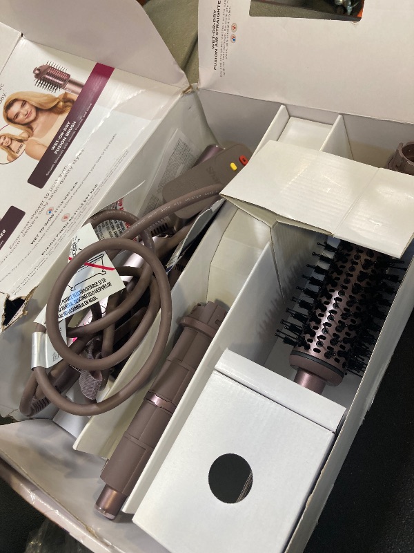 Photo 1 of Shark FlexFusion Hair Straightener & Powerful Hair Dryer with Fusion Hair Brush, Ceramic Air Styler with Auto-Wrap Hair Curlers & Concentrator, Ceramic Plates, Cosmic Blush HD641S