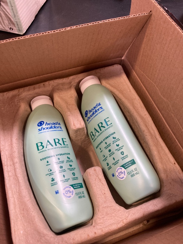 Photo 1 of Head & Shoulders BARE Dandruff Shampoo Twin Pack, Soothing Hydration, Sulfate-Free, Silicone-Free, Dye-Free, Eco-Friendly Bottles, Safe for All Hair Types, 13.5 Fl Oz Each (Set of 2)