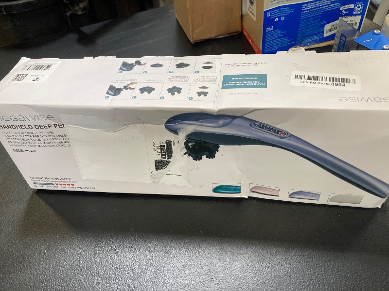Photo 1 of MEGAWISE Handheld Back Massager | Deep Tissue Percussion Relief for Back, Neck, Shoulders, Waist Legs, Full Body for Improved Blood Circulation and Fatigue Relief (Pearl White 6Ft Corded)