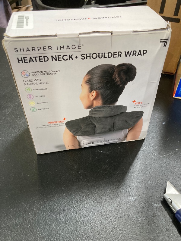 Photo 1 of Sharper Image Heated Neck & Shoulder Wrap - Microwavable Warm & Cooling Plush Pad, Scented Aromatherapy (100% Natural Lavender & Herb Spa Blend), Pain Tension Headache Relief Therapy, Gift for Women