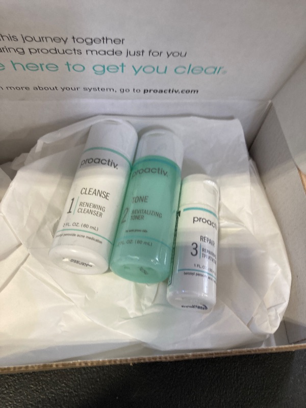 Photo 1 of Proactiv 3 Step Acne Treatment - Benzoyl Peroxide Face Wash, Repairing Acne Spot Treatment for Face and Body, Exfoliating Toner - 30 Day Complete Acne Skin Care Kit