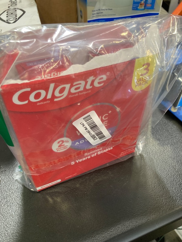 Photo 1 of Colgate Optic White Advanced Hydrogen Peroxide Toothpaste, Teeth Whitening Toothpaste Pack, Enamel-Safe Formula, Helps Remove Tea, Coffee, and Wine Stains, Sparkling White, 2 Pack, 3.2 oz