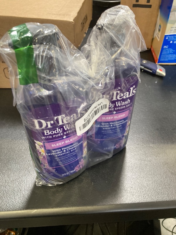 Photo 1 of Dr. Teal's Sleep Blend Body Wash with Pure Epsom Salt, Melatonin & Essential Oil Blend, 24 fl oz (Pack of 2)