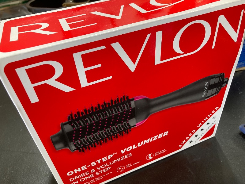 Photo 1 of REVLON One-Step Volumizer Hair Dryer and Styler, for Less Frizz, More Shine, and Reduced Heat Damage for Salon Style Round Brush for Blowout, Black (Amazon Exclusive)