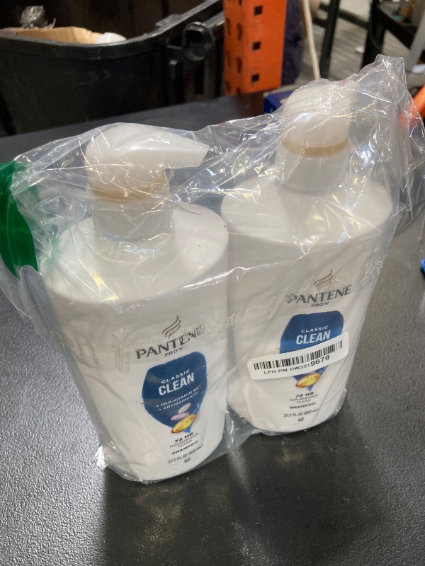 Photo 1 of Pantene Shampoo, Classic Clean - Pro-V Nutrients for Dry, Color-Treated Hair, Healthy Looking Hair Every Wash, Antioxidant-Rich, 27.7 Oz Each, 2-Pack + Miracle Rescue Shot (0.5 Oz)