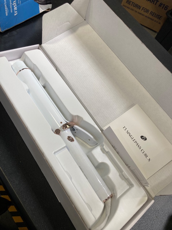 Photo 1 of T3 SinglePass Curl X Extra-Long Barrel Curling Iron with 9 Heat Settings and Ceramic Barrel for Fast Styling and Lasting Results on All Hair Types
