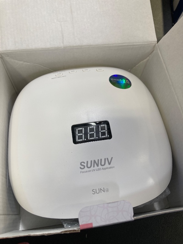 Photo 1 of SUNUV 48W UV LED Nail Lamp, UV Light for Nails Compatible with All Gel Polish, 36 LEDS with 4 Timer Settings, LCD Display for Home Salon SUN4 Black