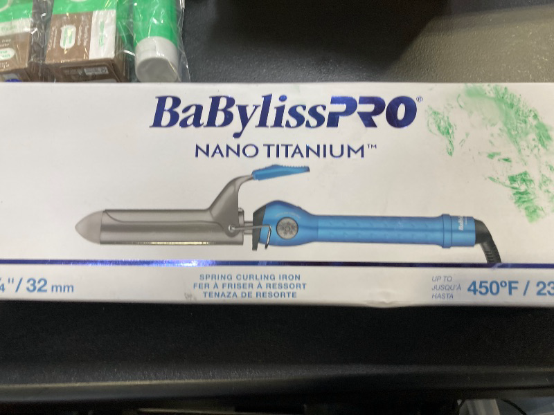 Photo 1 of BaBylissPRO Nano Titanium Spring Curling Iron, 1.25" Professional Spring Hair Curler for Long Lasting Curls & All Hair Types