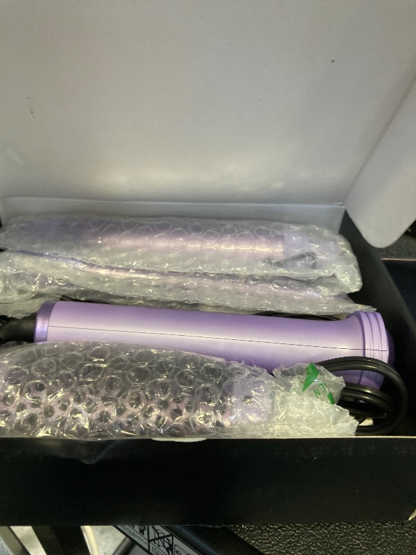 Photo 1 of Wavytalk 5 in 1 Curling Iron,Curling Wand Set with Curling Brush and 4 Interchangeable Ceramic Curling Wand(0.5”-1.25”),Instant Heat Up,Include Heat Protective Glove & 2 Clips (Purple)