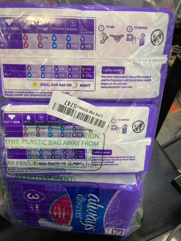 Photo 1 of Always Discreet Adult Incontinence Pads for Women, Light Absorbency, Regular Length, Postpartum Pads, 30 Count x 3 Packs (90 Count Total) (Packaging May Vary)