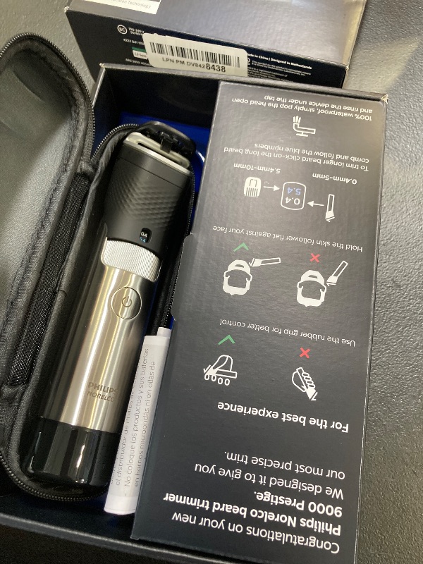 Photo 1 of Philips Norelco Series 9000, Ultimate Precision Beard and Hair Trimmer with Beard Sense Technology for an Even Trim, BT9810/40