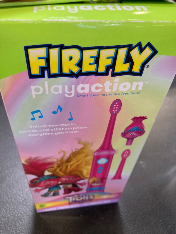 Photo 1 of FIREFLY Play Action Trolls Smart Sonic Toothbrush Kit, Interactive Electric Toothbrush with Lights, Music and Games, Batteries Included, Ages 3+
