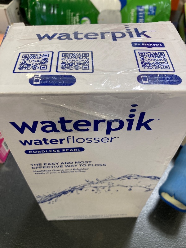 Photo 1 of Waterpik Cordless Pearl Rechargeable Portable Water Flosser for Teeth, Gums, Braces Care and Travel with 4 Flossing Tips - ADA Accepted, WF-13 Black, Packaging May Vary