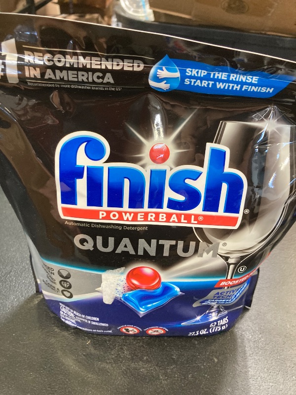 Photo 1 of Finish Quantum Dishwasher Pods, No Pre-Rinse Dishwasher Detergent Soap Removes 24HR Dried-On Stain and Grease, Leaving a Virtually Spotless Shine, 62 Count