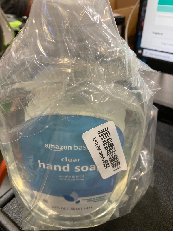 Photo 1 of Amazon Basics Gentle & Mild Clear Liquid Hand Soap Refill, Triclosan-free, 50 Fluid Ounces, 1-Pack (Previously Solimo)