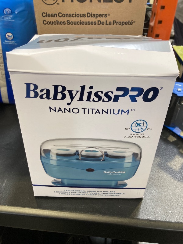 Photo 1 of BaBylissPRO Jumbo Hot Rollers, Nano Titanium Hair Styling Tools & Appliances, 5 Count (Pack of 1) BABNTTS7