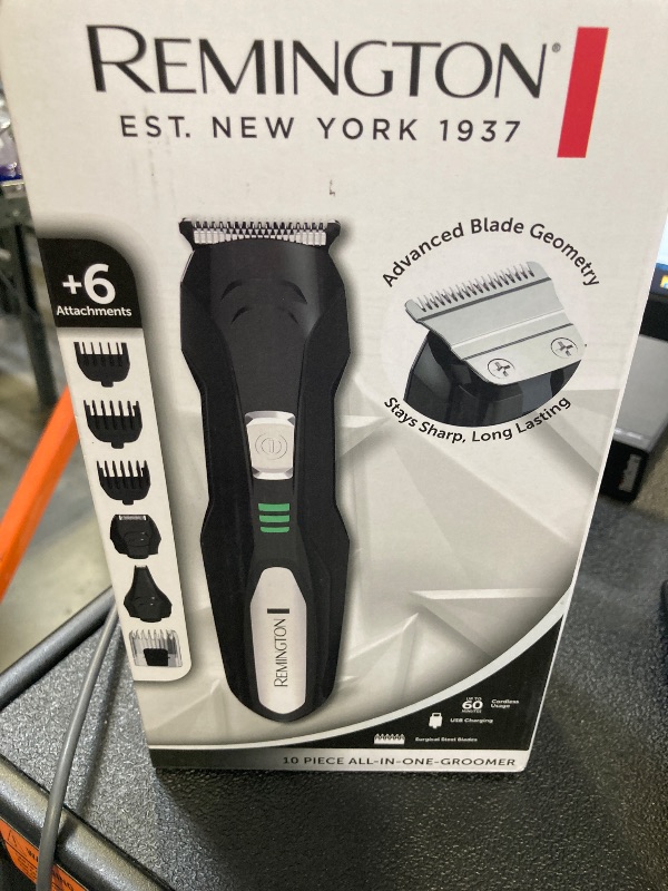 Photo 1 of Remington All-in-One Grooming Kit, Lithium Powered, 8 Piece Set with Trimmer, Men's Shaver, Clippers, Beard and Stubble Combs, Black