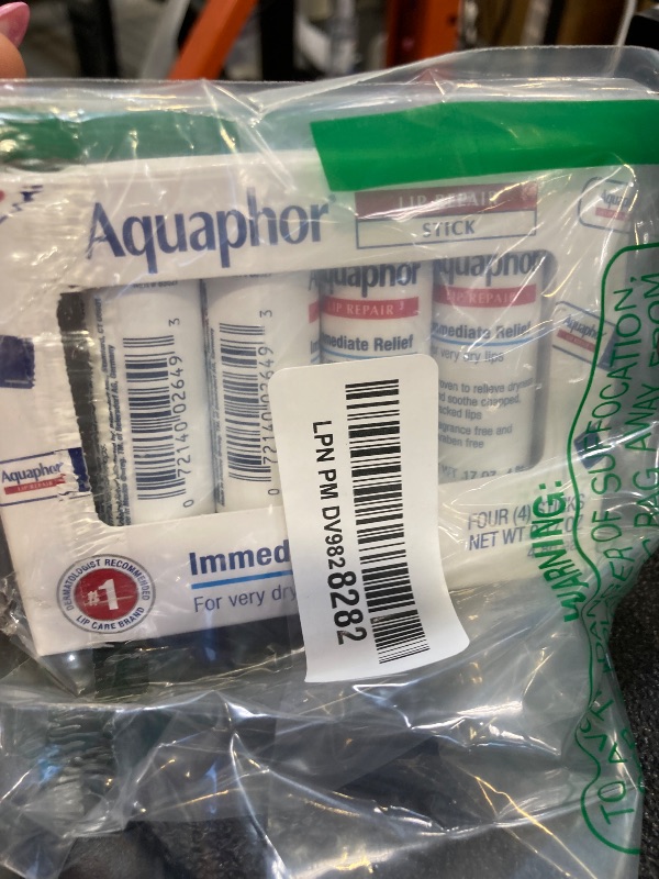Photo 1 of Aquaphor Lip Repair Stick - Soothes Dry Chapped Lips - 0.17 Ounce (Pack of 4)
