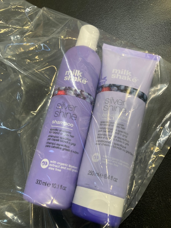 Photo 1 of milk_shake Silver Shine Purple Shampoo 10.1 Fl Oz + Silver Shine Purple Conditioner 8.4 Fl Oz - Blonde Shampoo and Conditioner for Brassy Hair