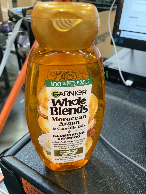 Photo 1 of Garnier Whole Blends Shampoo with Moroccan Argan & Camellia Oils Extracts, 12.5 Fl Oz (Pack of 1)