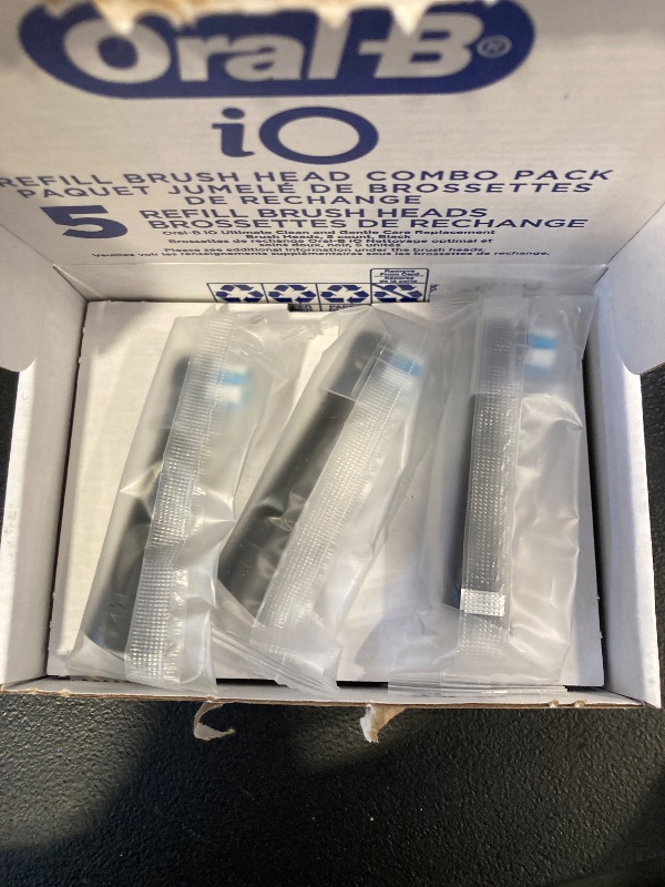 Photo 1 of Oral-B iO Ultimate Clean Replacement Brush Heads, 5 Count, 4 Ultimate Clean + 1 Gum & Sensitive Black