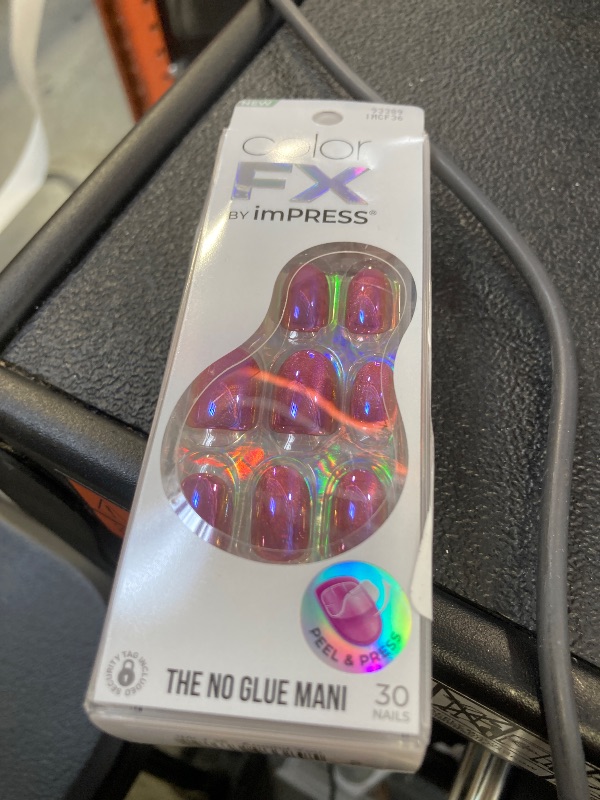 Photo 1 of KISS colorFX by imPRESS Press On Nails , ‘Around You’, Solid Pink with Pearlescent Finish, Short Oval, New & Improved Adhesive, Includes 30 Fake Nails, Prep Pad, 1 Manicure Stick, 1 Mini Nail File