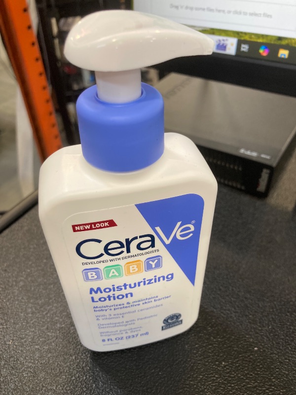Photo 1 of CeraVe Baby Lotion, Gentle Baby Skin Care with Ceramides, Niacinamide & Vitamin E, Fragrance, Paraben, Dye & Phthalates Free, Lightweight Moisturizer, 8 Ounce, Packaging May Vary