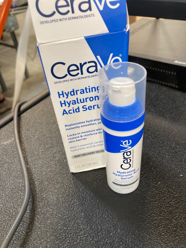 Photo 1 of Cerave Hyaluronic Acid Serum for Face with Vitamin B5 and Ceramides, Hydrating Face Serum for Dry Skin, Fragrance Free, 1 Ounce
