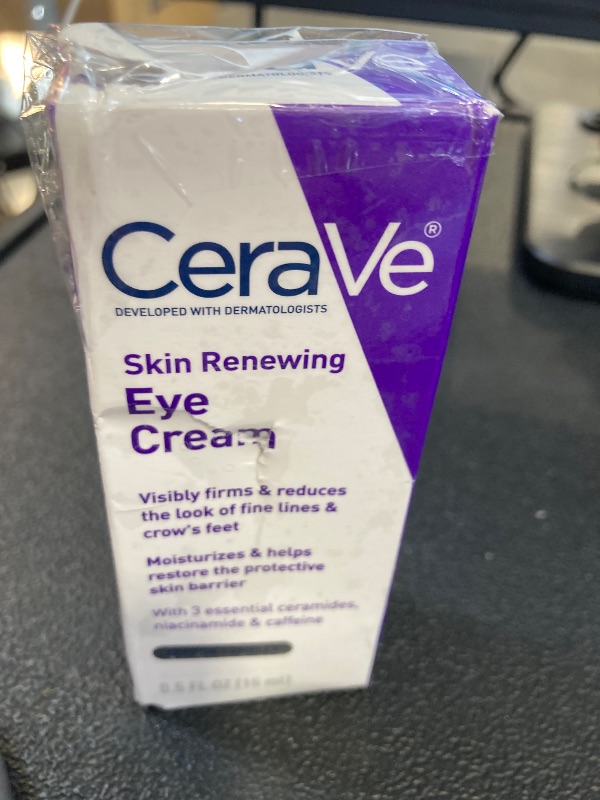 Photo 1 of CeraVe Skin Renewing Eye Cream For Wrinkles, Under Eye Cream With Peptides + Caffeine + Niacinamide, For Wrinkles & Crows Feet, Paraben Free & Opthalmologist Tested