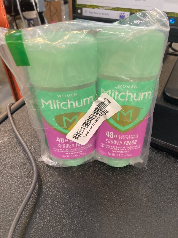 Photo 1 of Mitchum Women’s Antiperspirant Deodorant Gel Stick, Shower Fresh Scent, 48HR Sweat & Odor Protection, Triple Odor Defense, Alcohol-Free, 3.4 oz (Pack of 2)
