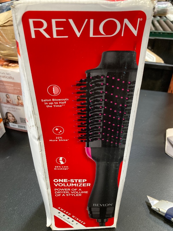 Photo 1 of REVLON One-Step Volumizer Hair Dryer and Styler with Improved Motor – Easy Salon-Style Blowouts – Less Frizz, More Shine, and Reduced Heat Damage, for All Hair Types and Lengths (Black)