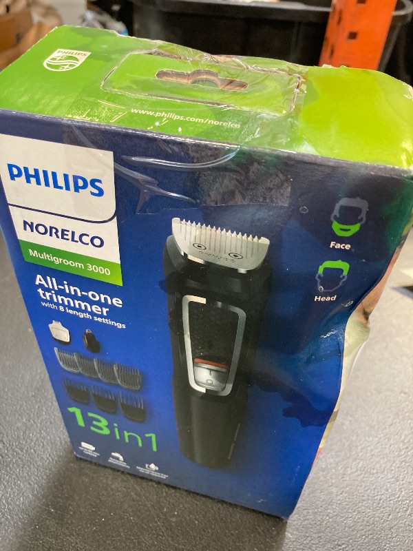 Photo 1 of Norelco Philips Multi Groomer All-in-One Trimmer Series 3000-13 Piece Mens Grooming Kit for Beard, Face, Nose, Ear Hair Trimmer and Hair Clipper - NO Blade Oil Needed, MG3740/40