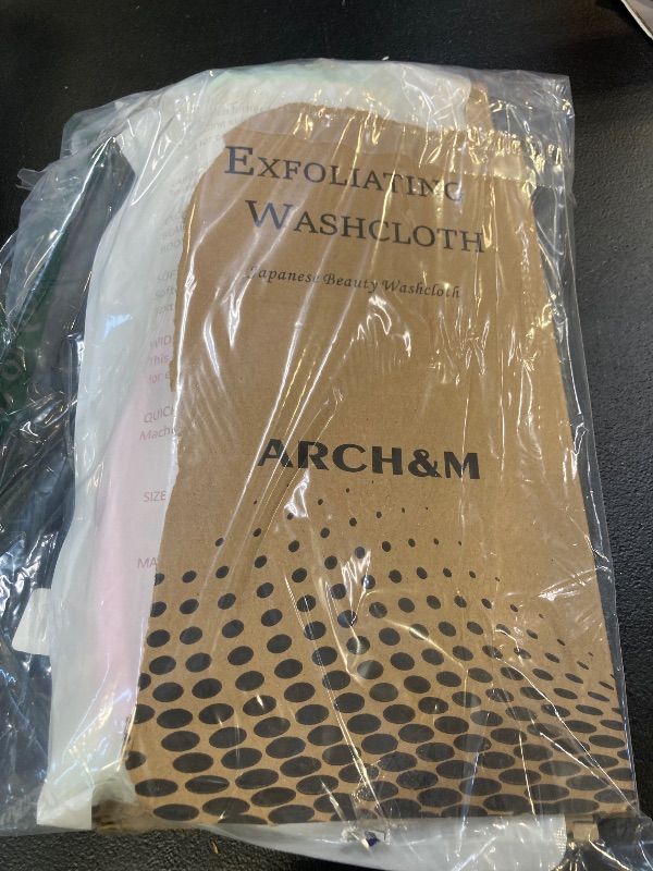Photo 1 of ARCH&M Exfoliating Washcloth Body Scrubber Back Scrubber for Shower Japanese Beauty Washcloth Bath Wash Cloth Korean Exfoliation Luffah Towel Net Sponge Loofah Body Scrub 3 Pack