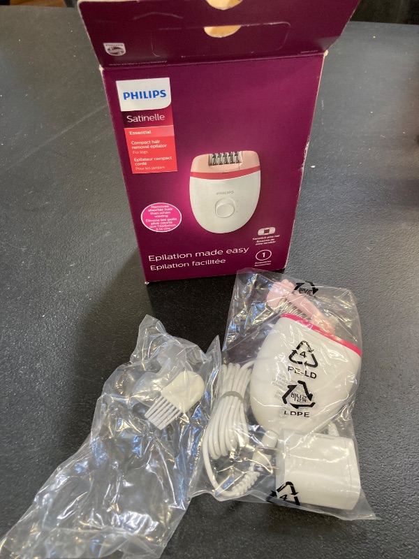 Photo 1 of Philips Beauty Satinelle Essential Compact Hair Removal Epilator for Women, BRE235/04 (Corded Use Only)