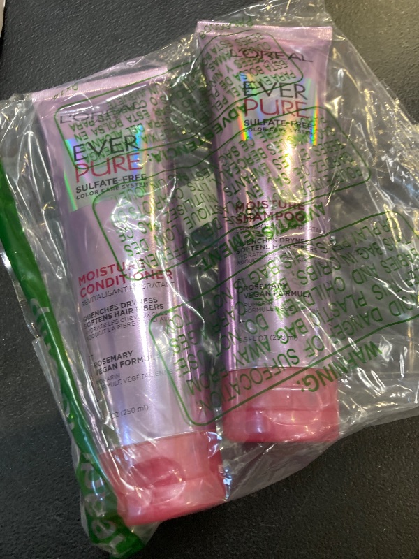 Photo 1 of L'Oreal Paris Moisture Sulfate Free Shampoo and Conditioner Set, Hair Care for Color-Treated Hair with Rosemary Botanicals, EverPure, 1 Kit