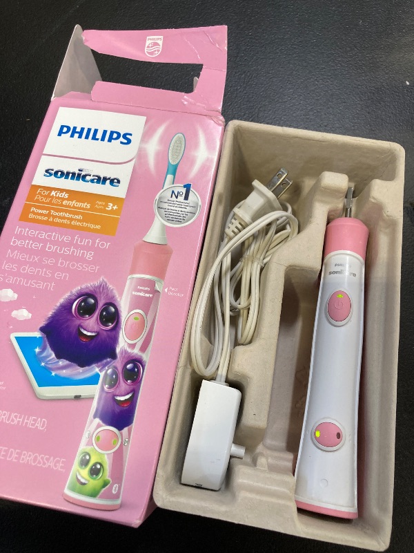 Photo 1 of Philips Sonicare for Kids 3+ Bluetooth Connected Rechargeable Electric Power Toothbrush, Interactive for Better Brushing, Pink, HX6351/41