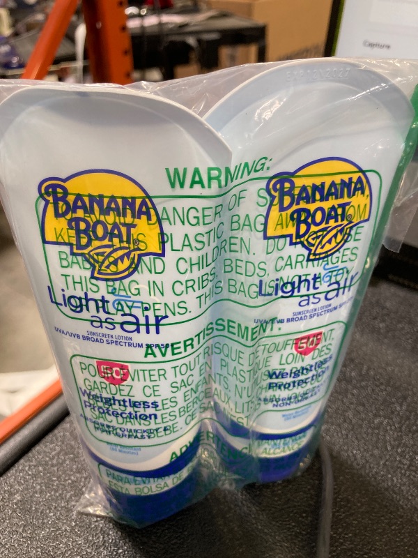 Photo 1 of Banana Boat Light As Air Sunscreen Lotion SPF 50 Twin Pack | Lightweight & Non-Greasy Lotion Sunscreen SPF 50, Sunblock, Oxybenzone-Free, 6oz each