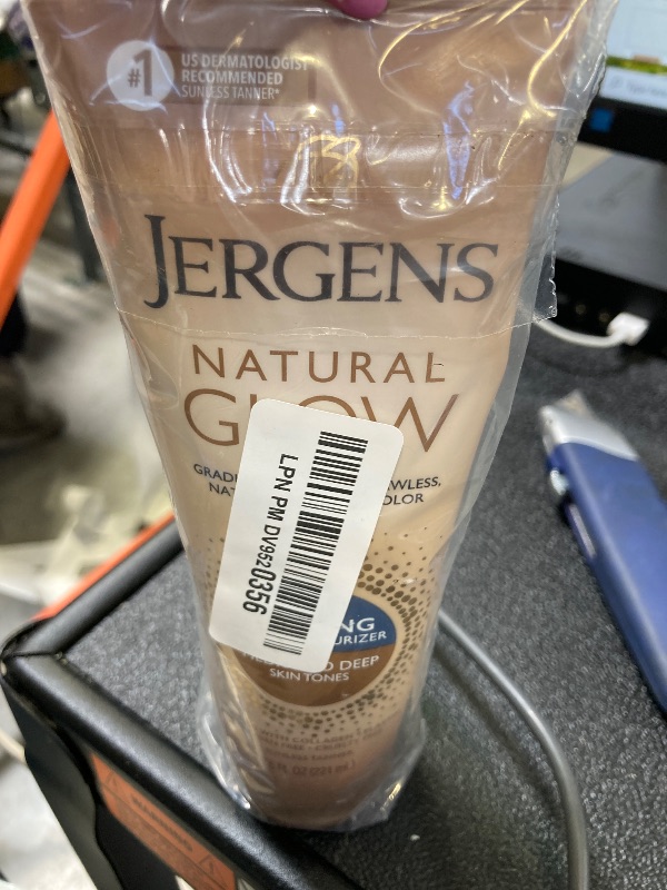 Photo 1 of Jergens Natural Glow +Firming Self Tanner Body Lotion, Medium to Deep Skin Tone, Sunless Tanning Moisturizer with Collagen and Elastin, Helps to Visibly Reduce Cellulite, 7.5 Oz, 
