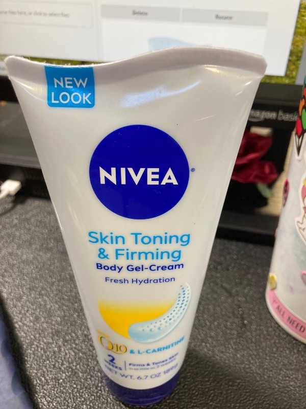 Photo 1 of NIVEA Skin Firming & Toning Body Gel Cream with Q10, Hyaluronic Acid and Vitamin C, Clinically Tested Skin Firming & Toning Cream, 72-Hour Moisture, 6.7 Oz Tube