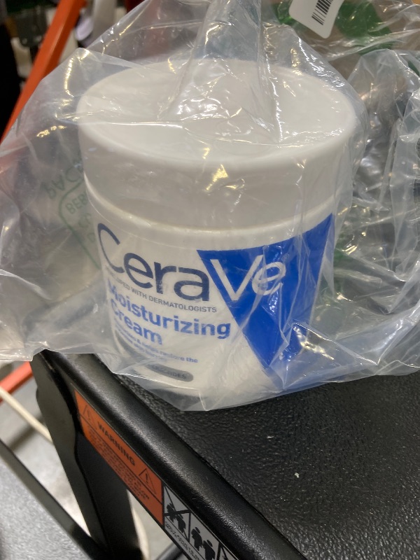 Photo 1 of CeraVe Moisturizing Cream, Body and Face Moisturizer for Dry Skin, Body Cream with Hyaluronic Acid and Ceramides, Daily Moisturizer, Oil-Free, Fragrance Free, Non-Comedogenic, 19 Ounce