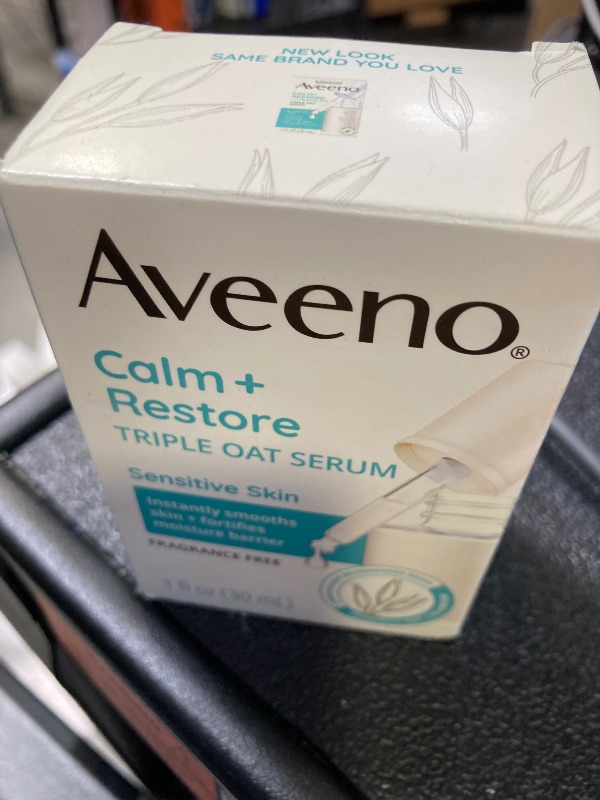 Photo 1 of Aveeno Calm + Restore Triple Oat Hydrating Face Serum for Sensitive Skin, Gentle, Lightweight Facial Serum Instantly Smooths Skin, Fast-Absorbing, Hypoallergenic & Fragrance-Free, 1 fl. oz