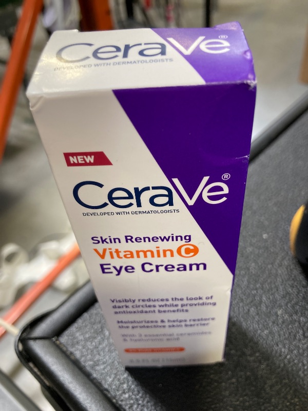 Photo 1 of CeraVe Skin Renewing Vitamin C Eye Cream, Vitamin C, Hyaluronic Acid, Ceramides & Caffeine, Under Eye Cream For Dark Circles and Puffiness, Fragrance Free & Ophthalmologist Tested, 0.5 Fl. Oz