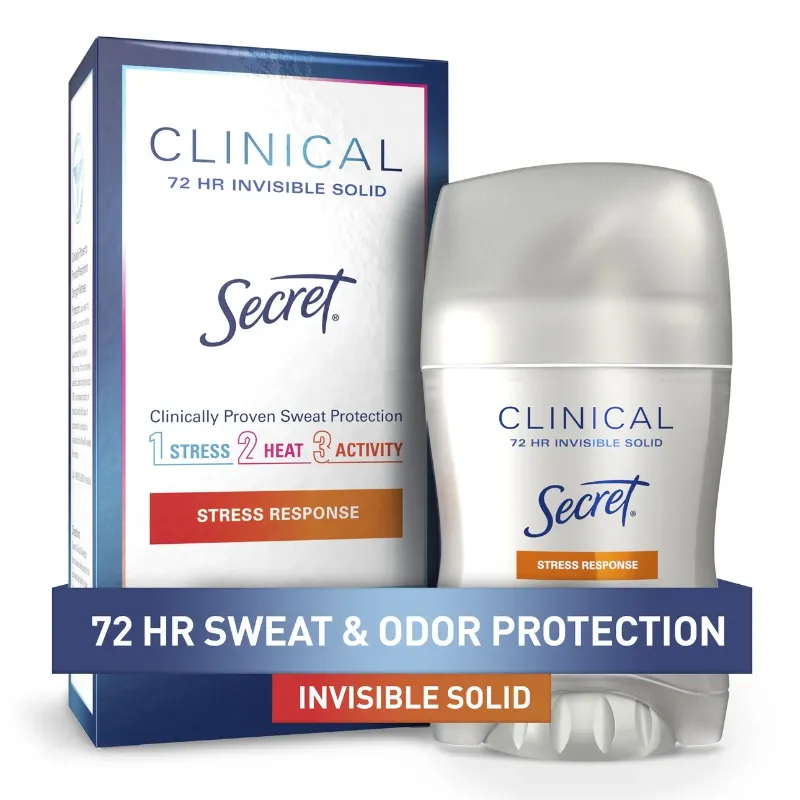Photo 1 of Secret Clinical Strength Invisible Solid Stress Response Antiperspirant/Deodorant, 1.6 Ounce, Packaging may vary